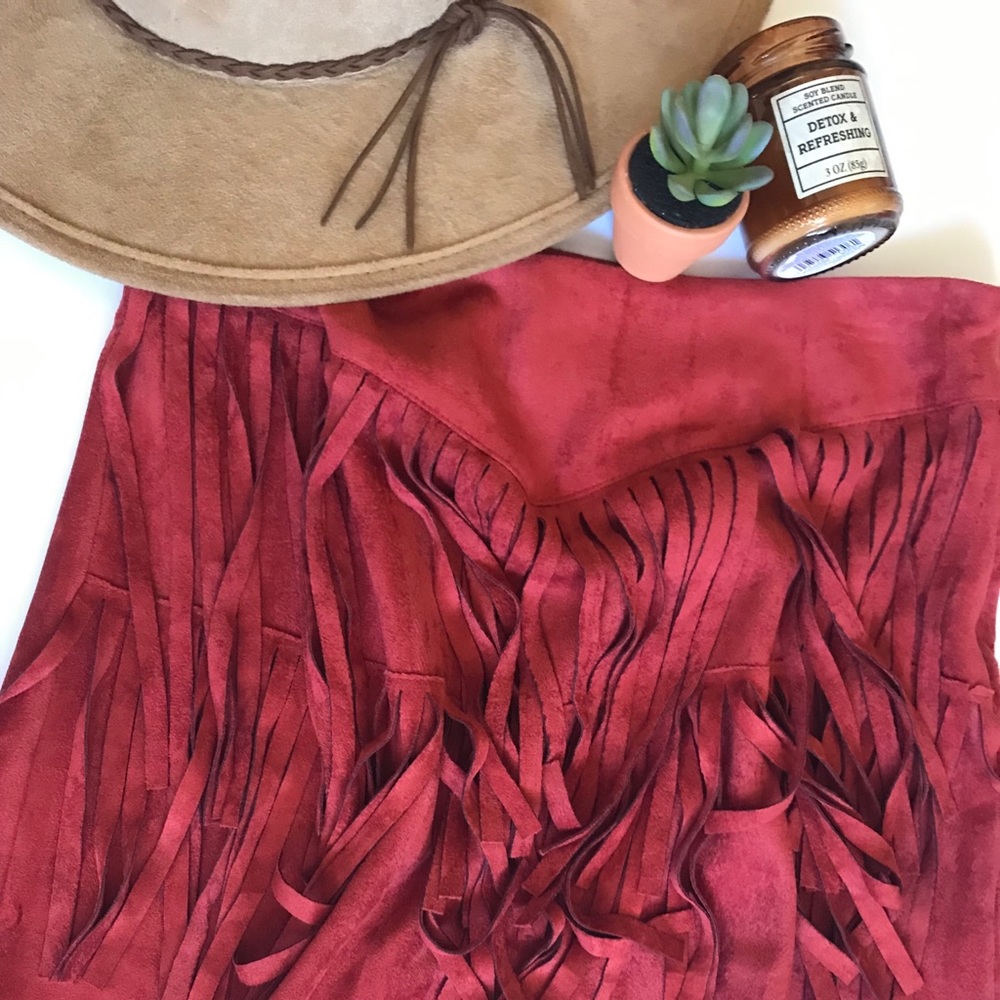 Scarlett Fringe Suede skirt